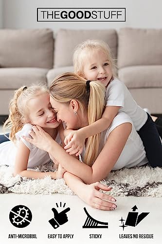 Anti Slip Rug Corner Grips - Four Pack - Quickly and Easily Secure Rugs and Runners to Laminate and Wooden Floors - by The Good Stuff - size: 2" x 3" (Square)