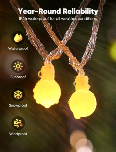 Minetom Mini Globe String Lights, 66 Ft. 200 LED Fairy String Lights Plug in, 8 Modes with Remote, Decor for Indoor Outdoor Party Wedding Christmas Tree Garden, Warm White - color: Warm White, size: 200LED