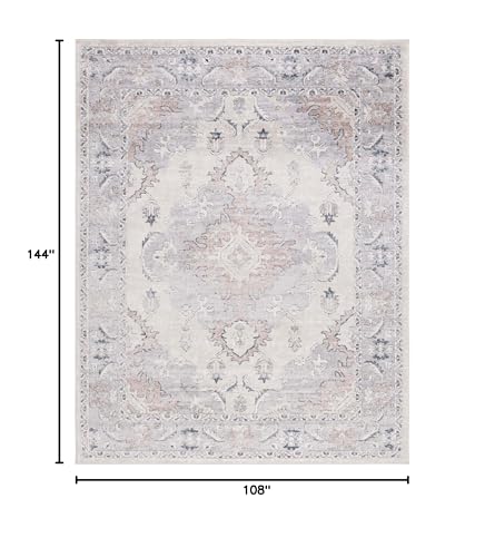 SAFAVIEH Oregon Collection Area Rug - 9' x 12', Beige & Grey, Oriental Distressed Design, Non-Shedding & Easy Care, Ideal for High Traffic Areas in Living Room, Bedroom (ORE898B) - size: 9' x 12' (Rectangular)