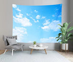 BELECO Light Blue Sky Tapestry Backdrop 80x60 Inch Sky Clouds Tapestries Ceiling Wall Bedroom Living Room Dorm Home Decor - size: 80"L x 60"W