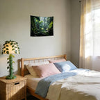 QGHOT Jungle Tapestry Wall Hanging Tropical Rainforest Backdrop Green Palm Leaves Tapestry Extra Large Forest Wall Art for Bedroom Living Room Office Decor, 37x29 inch - size: 28.7"L x 37.4"W