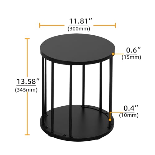 Plant Stand Indoor,small plant stool,Flower Pot Corner stand holder,Mid Century Heavy Duty Metal Tall Home Decor,Modern Round End Table,Small Rustic Display Stand for Living Room,Bedroom(Black,14In) - color: 35cm black