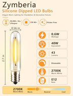 Replacement Bulbs for Outdoor String Lights, 25 Pack T13 LED 0.6W E12 Candelabra Base Bulbs, 2700K Warm White Shatterproof Plastic, Dimmable IP65 for S14 G40 C7 Patio Bistro Lights