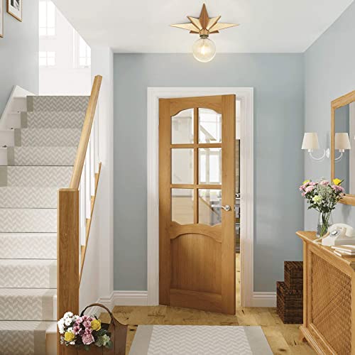 2 Pack Flush Mount Ceiling Light - Star Lights Fixture Hallway Lighting Fixtures Modern Ceiling Lights Brass Flush Mount Light Fixture for Kitchen Bathroom Bedroom Entryway (Bulb not included) - color: 2 Pcs Brass Ceiling Light