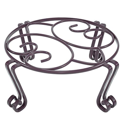 Yimobra Tall Plant Stand Outdoor, Metal Planter Stands for Indoor Plants, 11.8x6 Inches Heavy Duty Pots Holder, Garden Container Rack, Large Wrought Iron Pumpkin Stand, Bronze/Brown - color: Brown, size: 11.8 x 6 inches