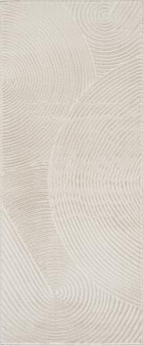 Abani Neutral Beige Area Rug | 3' x 6' Tan Geometric Carpet with Zen Circle Pattern | Washable Rugs for Living Room, Bedroom, Office - color: Beige, size: 2'6" x 6' (Rectangular)