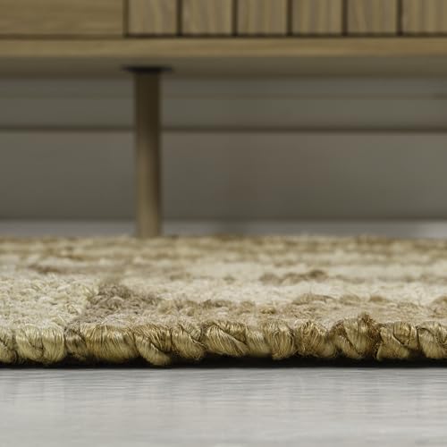 JONATHAN Y Theo Woven Jute Checkerboard Natural/Bleach Runner Rug, 2x8, Modern, Farmhouse, Rustic, Lodge, Easy-Cleaning for Living Room, Bedroom, Kitchen, Non-Shedding (NRF203C-28) - color: Natural/Bleach, size: 2' x 8' (Runner)