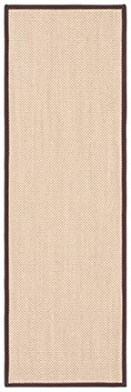 SAFAVIEH Natural Fiber Collection Runner Rug - 2'6" x 6', Maize & Brown, Sisal, Woven Design with Border (NF141C) - color: Maize/Brown, size: 2'6" x 6' (Runner)