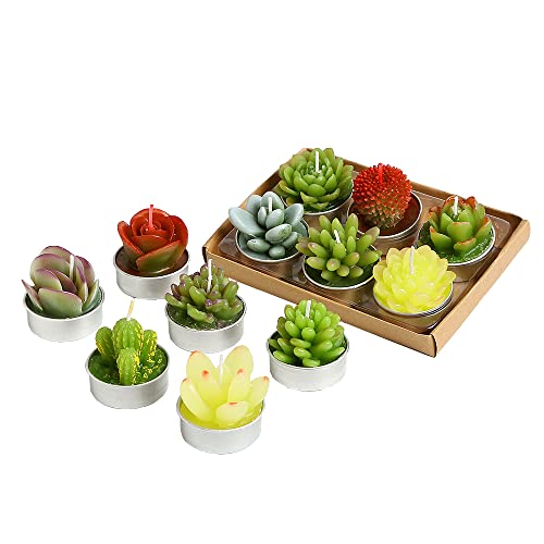 12pcs Cactus Tealight Candles, Handmade Delicate Succulent Cactus Candles Perfect for Birthday Party ,Wedding, Spa, Home Decor - color: 12pcs Cactus Candles