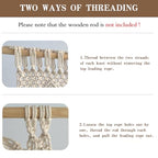 Foreate Macrame Curtains Long Cotton Macrame Wall Hanging Boho Beaded Curtain for Window Doorway Handmade Wedding Backdrop Room Divider, 1 Panel 79" L x 35" W - size: 35.5"W x 79"L (Pack of 1)