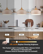 ELYONA 12 Inch Modern Japandi Pendant Light for Kitchen Island Farmhouse Hanging Lamp with Faux Pine Wood Grain Metal Shade, Adjustable Wabi Sabi Ceiling Fixture for Dining Room Bedroom,Light Brown - color: Light Brown