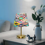 Kigai Ethnic Bohemian Style Table Lamp for Living Room Bedroom, Bedside Table Lamp Nightstand in 3 Lighting Modes with Fabric Shade & Bronze Base, M - size: M - 7.9x12.6 in