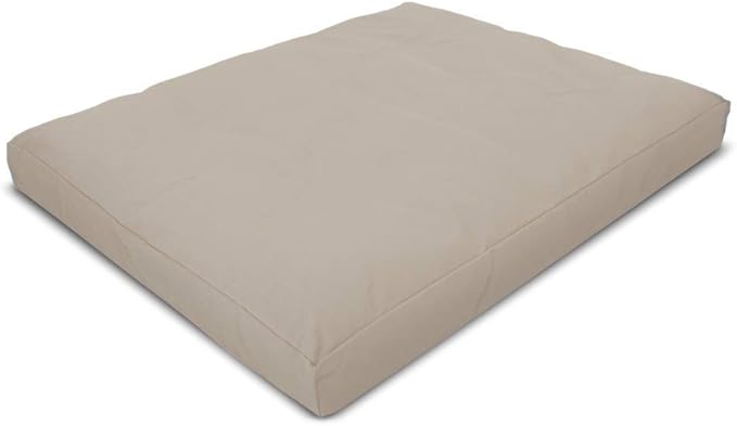 Zabuton Meditation Cushion for Workout - Supportive Yoga Floor Seat Cushion for Comfort & Posture Support - Natural Washable Cotton Fill kneeling Pad - Made in USA - Premium 32x26x3, Natural