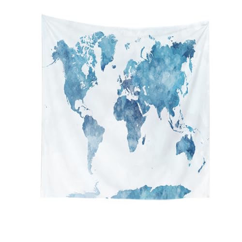 CAPSCEOLL Maps Tapestry, Map Tapestry Wall Hanging World Map Tapestry Blue Map Tapestry Kids Map Hanging Wall Art World Tapestry Blue College Dorm Room Decorations Christmas 50X60 Inches,Blue White - color: Blue White, size: 50"L x 60"W