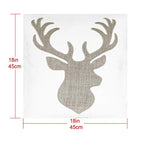 Animal Cotton Throw Pillow Covers Deer Head Embroidered 18x18 Inches for Couch Cushions Covers (White) … - color: Deer Head-white