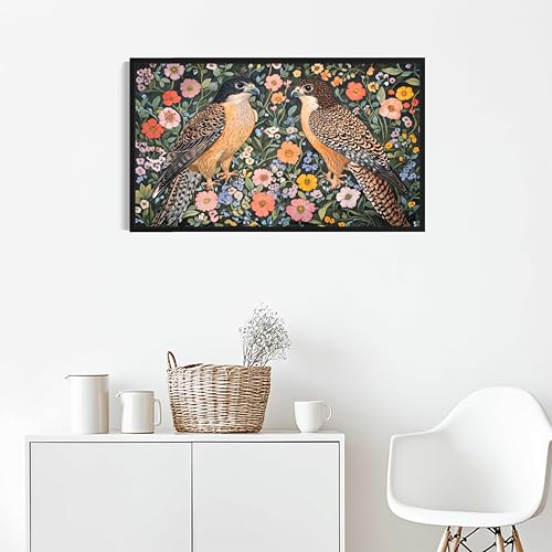 Falcons William Morris Wall Art Poster Prints, Vintage Flowers Tapestry, Floral Decor for Living Room, Bedroom, Office, Bathroom AA12 (Falcons, 24 x 48 inches (1 Panel), Unframed) - color: Falcons, size: 24 x 48 inches (1 Panel)