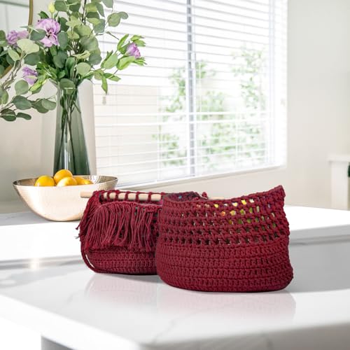 Macrame Cotton Cord 5mm x 109 Yards, ZUEXT 100% Natural Handmade Colorful 4 Strands Twisted Braided Cotton Rope for Wall Hanging Plant Hangers Gift Wrapping Tapestry DIY Crafts(100m, Red Wine) - color: Red Wine, style: 5mm x 100m