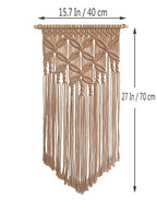 Winterdemoon Handmade Cotton Home Decor Macrame Wall Hanging Khaki - color: Khaki