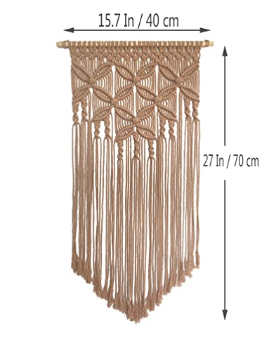 Winterdemoon Handmade Cotton Home Decor Macrame Wall Hanging Khaki - color: Khaki