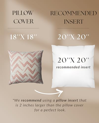 Woven Jacquard Throw Pillow Cover, Pack of 1 Geometric Pattern Textured Decorative Cushion Covers for Sofas, Couches, Fade Resistant Pillow for Sofa & Couch, Havana, Pink-White, 18x18 Inch - color: Pink & White