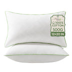 Ashler Home Deco 12x20 Pillows Insert (Set of 2) - Throw Pillow Inserts with 100% Cotton Cover - Lumbar Pillow Sofa Stuffer Pillow Inserts -Decorative White Couch Pillow - size: 12x20 Inch