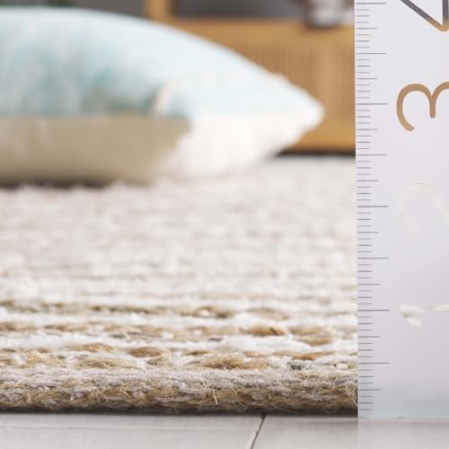 SAFAVIEH Cape Cod Collection Accent Rug - 3' x 5', Natural & Green, Handmade, Braided Design, Ideal for The Living Room, Bedroom, Dining Room (CAP151Y-3) - color: Natural/Green, size: 3' x 5' (Rectangular)