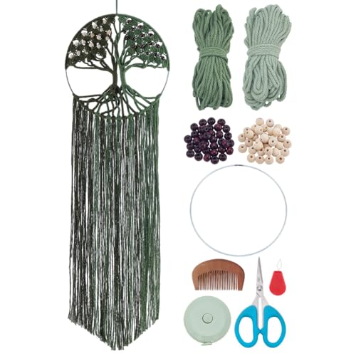 FREEBLOSS Tree of Life Macrame Kit for Beginners DIY Macrame Wall Hanging Tapestry Boho Home Decor for Living Room Bedroom