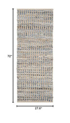 SAFAVIEH Cape Cod Collection Runner Rug - 2'3" x 6', Natural & Blue, Handmade Flat Weave Coastal Braided Jute, Ideal for High Traffic Areas in Living Room, Bedroom (CAP352A) - size: 2'3" x 6' (Runner)