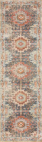 Loloi Jocelyn Collection JOC-03 Mist/Multi 9'-6" x 12'-6" .38" Thick Area Rug - color: Mist / Multi, size: 9'6" x 12'6" (Rectangular)