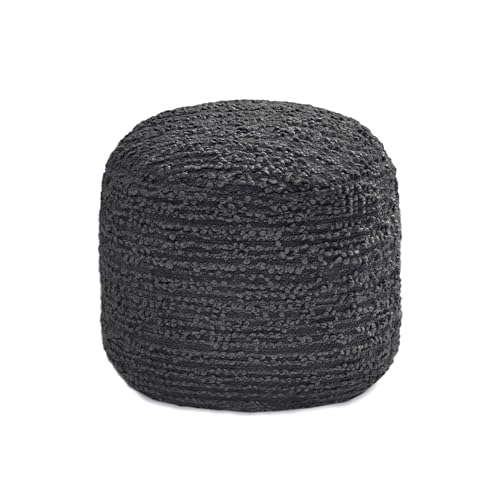 Anji Mountain Pouf Ottoman Foot Rest, Handmade Ottoman Pouf, Comfortable Foot Stool, Decorative Floor Seating for Living Room Decor, Bedroom & Home Décor Accent - Midnight Curl - color: Midnight Curl