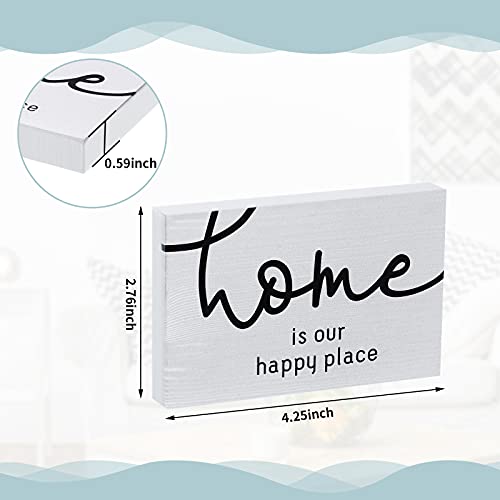 Jetec 3 Pcs Family Home Blessed Rustic Wood Sign Mini Wood Decorative Farmhouse Woodworks Table Shelves Decorations Sign for Bedroom Kitchen Living Room Table Decor(White,4.25 x 2.76 x 0.59 in) - color: White, size: 4.25 x 2.76 x 0.59 in