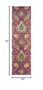 SAFAVIEH Madison Collection Runner Rug - 2'3" x 6', Fuchsia & Gold, Boho Chic Glam Paisley Design, Non-Shedding & Easy Care, Ideal for High Traffic Areas in Living Room, Bedroom (MAD600A) - color: Fuchsia/Gold, size: 2'3" x 6' (Runner)