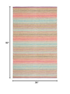 SAFAVIEH Montauk Collection Accent Rug - 3' x 5', Blue & Pink, Handmade Flat Weave Boho Stripe Cotton, Ideal for High Traffic Areas in Entryway, Living Room, Bedroom (MTK851U) - color: Blue/Pink, size: 3' x 5' (Rectangular)