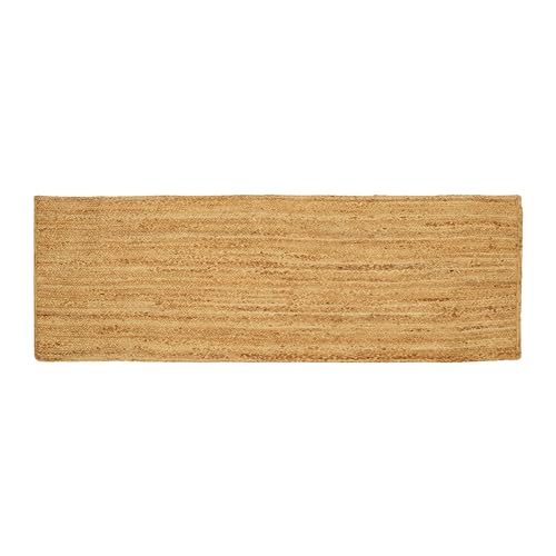 Hand Woven Jute Area Rug - 2' x 8' Feet - Rustic Beige Reversible Rectangular Rugs for Bedroom, Kitchen, Living Room - Vintage Natural Braided Entry Floor Décor Boho Jute Rug 24 X96 Inches - color: Natural, size: 2' x 8' (Rectangular)