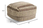 Foamma Pouf Ottoman Brown+Beige, 26"x26"x16.5" - Square Ottoman Foot Rest for Living Room and Bedroom, Pouf Footstool with Handcrafted Wool Cover, Foot Rest for Couch, Boho Furniture for Home - color: Brown + Beige