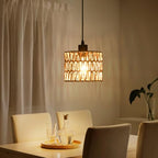Woven Pendant Light Boho Chandelier, Rattan Pendant Lights Kitchen Island, Farmhouse Pendant Lighting with Hand Woven Wicker Shade, Boho Chandelier Light Fixtures Ceiling Hanging Light - color: 3 Pack Brown