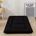 MAXYOYO Cot Japanese Floor Futon Mattress, Single Size Tatami Mat Sleeping Pad Foldable Roll Up Boys Girls Narrow Mattress - color: Black, size: Cot
