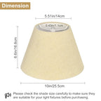 Lamp Shades with Glitter Gold Thread, Replacement Lamp Shades for Table Floor Bedside Lamps, 5.5" Top x 10" Bottom x 6.6" High, Durable Lampshade with Spider Fitter, Bulb Clip Adapters Included - color: Pale-Yellow with Gold Thread