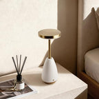 RONDURE 11.0" Ceramic Cordless Table Lamp, Portable Rechargeable Table lamp, Touch Dimmable Warm Ambient Lighting for Living Room, Bedroom, Dining Room, Fast Charging & Long Lasting - style: Lena