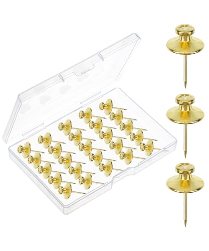 Mr. Pen- Double Headed Picture Nails, 25 Pack, Gold, Tacks for Wall Hangings, Pins, Thumb Tacks, Picture Hangers - color: Gold, size: 25 Pack