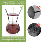 2-Tier Tall Plant Stand Indoor Outdoor, Round Wooden Corner Plant Shelf with Walnut Panel & Black Metal Frame, Modern Flower Pot Holder Rack for Living Room, Balcony, Patio Decor