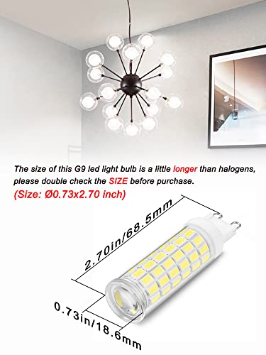 Ziomitus G9 Led Bulbs Replace 75 Watt 80W 100 Watt T4 Halogen,Daylight Cool Bright White 6000K,1000 lm,AC120V G9 8W LED Corn Light Bulb for Bathroom Vanity Ceiling Fan Wall Lighting,Non-Dimmable,5Pack - color: Daylight White, size: 8 Watts