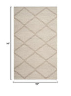 SAFAVIEH Montauk Collection Area Rug - 5' x 8', Beige, Handmade Cotton, Ideal for High Traffic Areas in Living Room, Bedroom (MTK821E) - color: Beige, size: 5' x 8' (Rectangular)