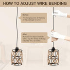 ocioc Hand Woven Hemp Rope Pendant Light, 6.7" Boho Chanderlier Light Fixture, Rattan Cylinder Lamp Shade Lamp, Farmhouse Dome Pendant Lighting for Kitchen Island, Bedroom, Dining Room, Living Room - size: 6.7"