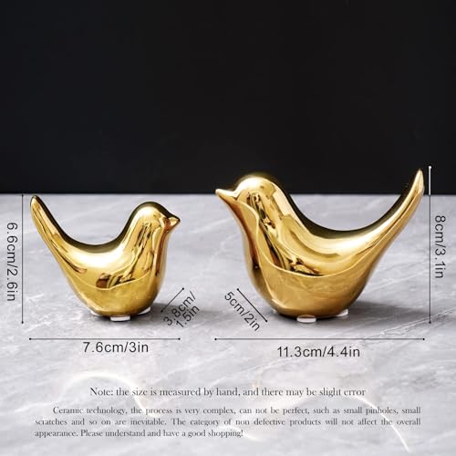 Notakia Gold Home Decor Small Birds Statues Modern Style Decorative Ornaments for Living Room Decor, Bedroom, Office Desktop, Cabinets (2Pcs Gold Birds) - color: 2pcs Gold Birds