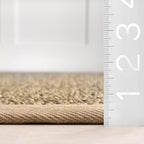 Nuloom Elijah Beige/Natural, 2'6" x 8', Basketweave, Seagrass, Soft and Textured, High Traffic, Stain Resistant, Easy Clean, Durable Runner for Bedroom, Living Room, Dining, Den, Foyer, Entryway - color: Beige, size: 2'6" x 8' (Rectangular)