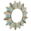 CHICIRIS Modern Minimalist Sunburst Metal Wall Mirror 16.1 Inch Round Decorative Cosmetic Mirror for Bedroom Bathroom Living Room Office