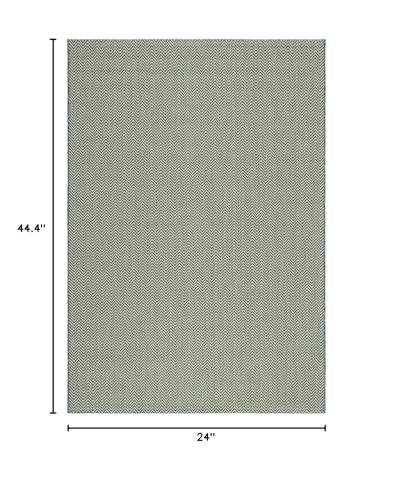 SAFAVIEH Outdoor Accent Rug 2'x3'7" - Courtyard Collection - Coastal Design, Dark Green & Beige, Durable & Easy Cleaning, Ideal for Patio, Entryway, Mudroom (CY8022-32221) - color: Dark Green/Beige, size: 2' x 3'7" (Rectangular)