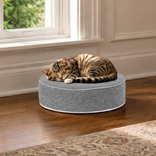 Round Floor Cushions - 20" x 6" Indoor-Outdoor Flexible Seating for Home Decor, Picnics, Yoga Studios & Meditation Spaces Modern Foam-Filled Meditation Cushion (1, Gray, 20x20x6 Inches) - color: Gray