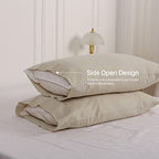 Simple&Opulence Linen Cotton Blend Pillowcases, King Size 20"x40", Flax Color, 2 Pack - color: Linen, size: 20"x40"